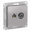 Розетка двойная TV + компьютерная RJ45, кат. 5Е (алюминий) Atlas Design Systeme Electric. Вид 1.