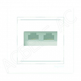 Розетка компьютерная двойная, RJ45, Cat 5e, на винтах (алюминий) Valena Legrand. Вид 1
