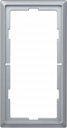 Рамка 2-постовая, б/перегородки, sd (алюминий) Merten Artec Schneider Electric. Вид 1