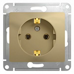 Розетка с заземлением 16А (титан) Glossa Systeme Electric. Вид 1