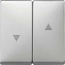 Клавиша двойная для жалюзи и кноп., qf sd (сталь) Merten Schneider Electric. Вид 1