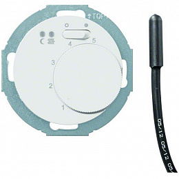 Регулятор температуры помещения пола с замыкающим контактом, с накладкой и светодиодом (полярная белизна) R.classic Berker. Вид 1