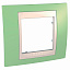 Рамка 1-постовая (зелёное яблоко/бежевый) Unica Хамелеон Schneider Electric. Вид 1.