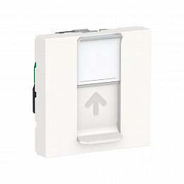 Розетка компьютерная, RJ45, одиночная, кат. 5е STP, 2 модуля (белый) Unica Modular Schneider Electric. Вид 1