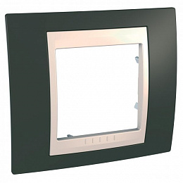 Рамка 1-постовая (какао/бежевый) Unica Хамелеон Schneider Electric. Вид 1