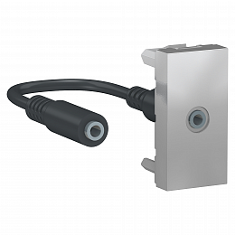 Розетка Minijack, 1 модуль (алюминий) Unica Modular Schneider Electric. Вид 1