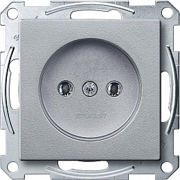Розетка без заземления, qf sm (алюминий) Merten Schneider Electric. Вид 1