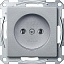 Розетка без заземления, qf sm (алюминий) Merten Schneider Electric. Вид 1.