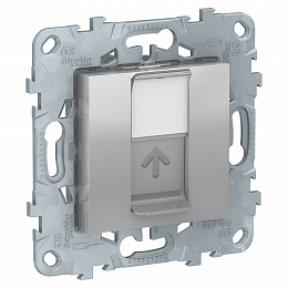 Лицевая панель RJ45 keystone/systimax (алюминий) Unica New Schneider Electric. Вид 1