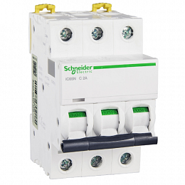 iC65N 3P 2А Автоматический выключатель 3-полюсный, 2А, 6кА (хар-ка C) Schneider Electric. Вид 1