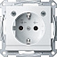 Розетка SCHUKO с мод.светод.подсв (белый) Merten Schneider Electric. Вид 1.