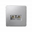 Розетка двойная компьютерная RJ45+RJ45, кат.6А, механизм (алюминий) ARTGALLERY Systeme Electric. Вид 1.