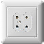 Розетка двойная под плоские вилки, 6а, в сборе (слоновая кость) Wessen 59 Schneider Electric. Вид 1.