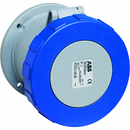 263 RU6W Розетка панельная с прямым унифицированным фланцем, 63A, 2P+E, IP67, 6ч ABB. Вид 1