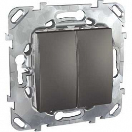 Выключатель 2-клавишный, сх.5 (графит) Unica Top Schneider Electric. Вид 1