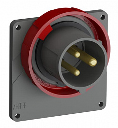 Вилка с прямым фланцем easy&safe 216ebu9w,16a,2p+e,ip67,9ч ABB. Вид 1