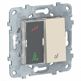Дисплей гостиничного номера и звонок (бежевый) Unica New Schneider Electric. Вид 1