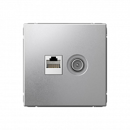 Розетка двойная TV + компьютерная RJ45, кат. 5Е (алюминий) ARTGALLERY Systeme Electric. Вид 1
