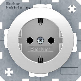Розетка (полярная белизна) R.1/R.3 Berker. Вид 1