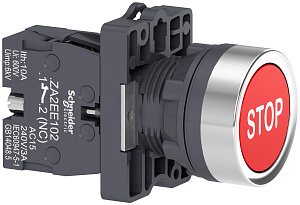 Кнопкаха2,пр.воз.,крас.с"stop".,1нз Schneider Electric. Вид 1