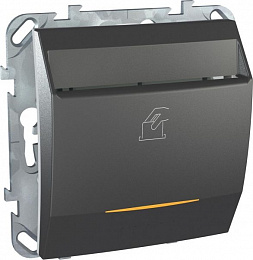Выключатель карточный (графит) Unica Top Schneider Electric. Вид 1