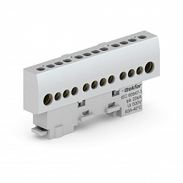 KSN-6-8x12-16 GREY Клеммник на дин-рейку вертикальный 8х12, 16 отв., 100А, серый Tekfor. Вид 1