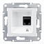 Розетка компьют., RJ45, одиноч.,кат. 6, неэкран. utp, с пруж. заж (белый) Sedna Schneider Electric. Вид 1.