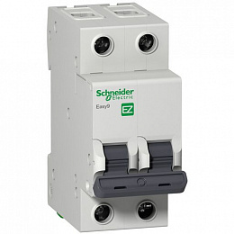 Автоматический выключатель 2-полюсный, 16А, 4,5kА (хар-ка C) EASY 9 Schneider Electric. Вид 1