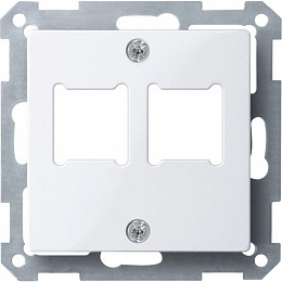 Центральная плата для розетки RJ11/RJ45,2 поста, qf sm (активный белый) Merten Schneider Electric. Вид 1
