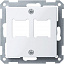 Центральная плата для розетки RJ11/RJ45,2 поста, qf sm (активный белый) Merten Schneider Electric. Вид 1.
