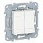 Выключатель 4-кнопочный KNX (белый) антиб. Unica new Schneider Electric. Вид 1.