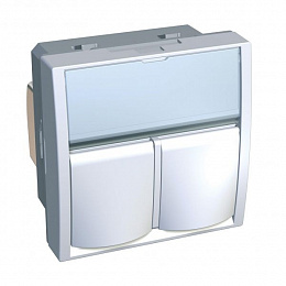 Розетка компютерная ACTASSI S-ONE, 2хRJ45 CAT 5E неэкранированная Schneider Electric. Вид 1