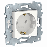 Розетка с заземлением, без шторок, винтовой зажим, 16А, 250В (белый) Unica New Schneider Electric