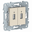 Розетка USB, 2-местный (бежевый) Unica New Schneider Electric. Вид 1.