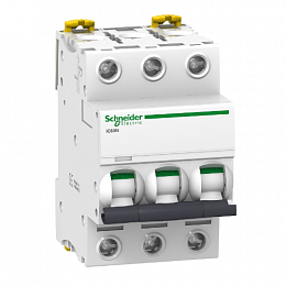iC60N 3P 16А Автоматический выключатель 3-полюсный, 16А, 6кА (хар-ка B) Schneider Electric. Вид 1