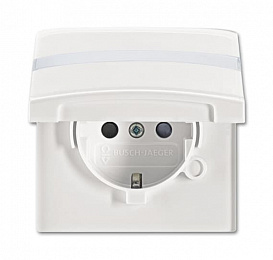 20 EUGKBN-34-101 Розетка SCHUKO, 20 EUGKBN-34-101, c полем для надписи, с крышкой, с защитными шторками, Allwetter44, IP44, альпийский белый, уплотни. Вид 1