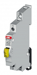 E215-16-11E Кнопка жёлтая c подсветкой без фиксации на DIN-рейку 16А 1НО+1НЗ ABB. Вид 1
