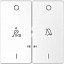 Клавиша 2-ная, линзой led, символ: звонок/горничная, белый лотос Merten D-Life Schneider Electric. Вид 1.
