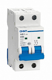 NB1-63 Автоматический выключатель 2-полюсный, 1A, 6kA (хар-ка C) CHINT. Вид 1