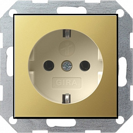Розетка с заземлением, со шторками (лутунь) System 55 Gira. Вид 1