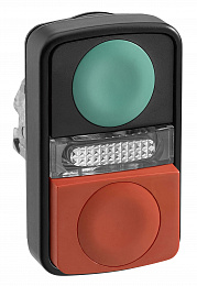 Головка кнопки двойная без маркир + led zb4bw7l37407 Schneider Electric. Вид 1