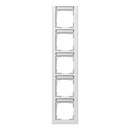 Рамка 5-постовая, вертикальная (белый глянцевый) E2 Gira. Вид 1