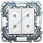 Розетка 2-модульная, без зазем., со шторками, 10 А, винт. зажим (белый) Unica Schneider Electric. Вид 1.