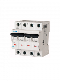 166519 PL6-C16/4 Автоматический выключатель 4-полюсный, 16А, 6kA (хар-ка C) Eaton. Вид 1