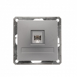 Розетка телефонная RJ11, 160В, 1А, механизм (матовый хром) Wessen 59 Systeme Electric. Вид 1