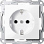 Розетка с заземлением, со шторками, sm (активный белый) Merten Schneider Electric. Вид 1.