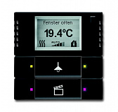 6128/28-885-500 Терморегулятор KNX с дисплеем и сенсором, 2/4-клавишный, чёрный бархат ABB