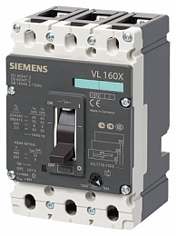 Силовой автомат для защиты линий VL160XN, In=125А, Icu=55kA, 3-пол., Siemens. Вид 1