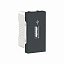 Розетка USB, 1 модуль (антрацит) Unica Modular Schneider Electric. Вид 1.