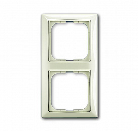 2512-96-507 Рамка 2-постовая с декоративной накладкой (шале/белый) Basic 55 ABB. Вид 1